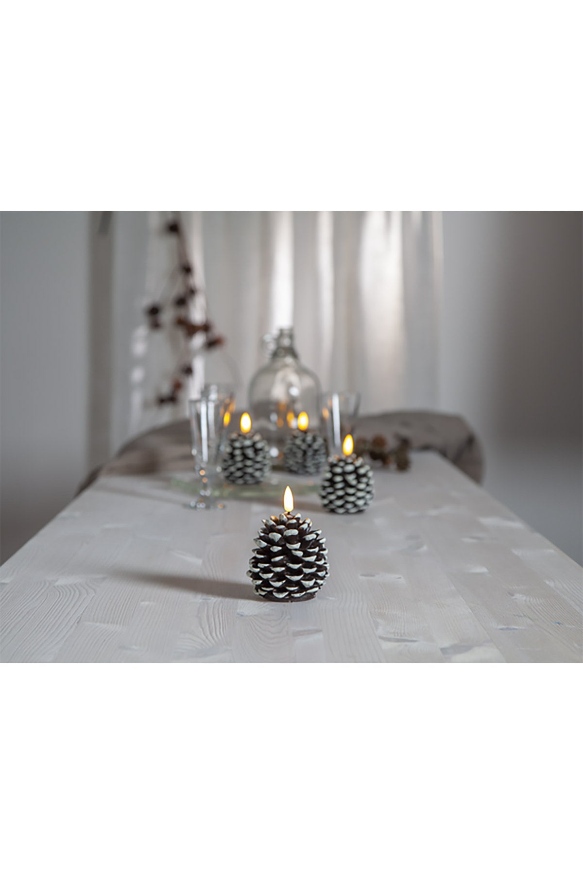 LED Kerze Tannenzapfen mit Batterie und Timer