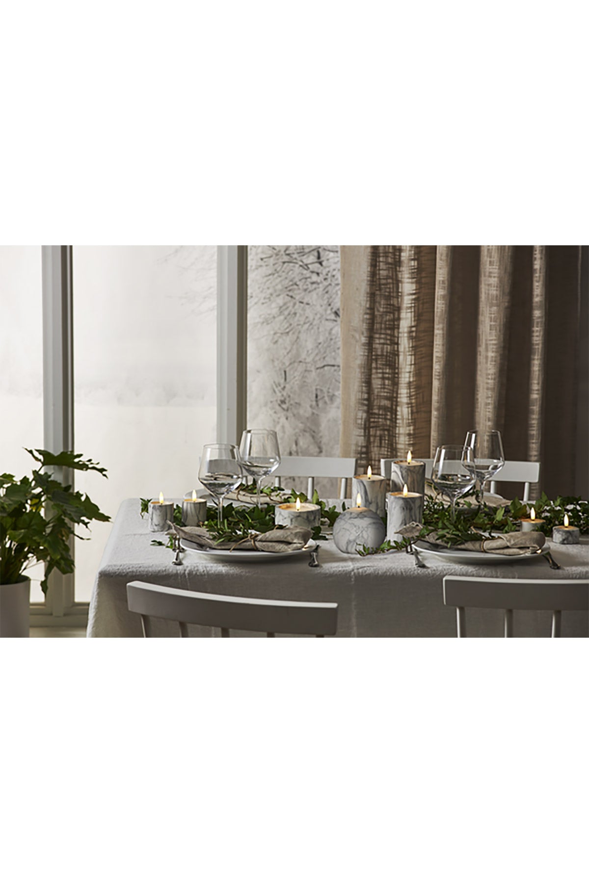 LED Kerze Marble | 10cm