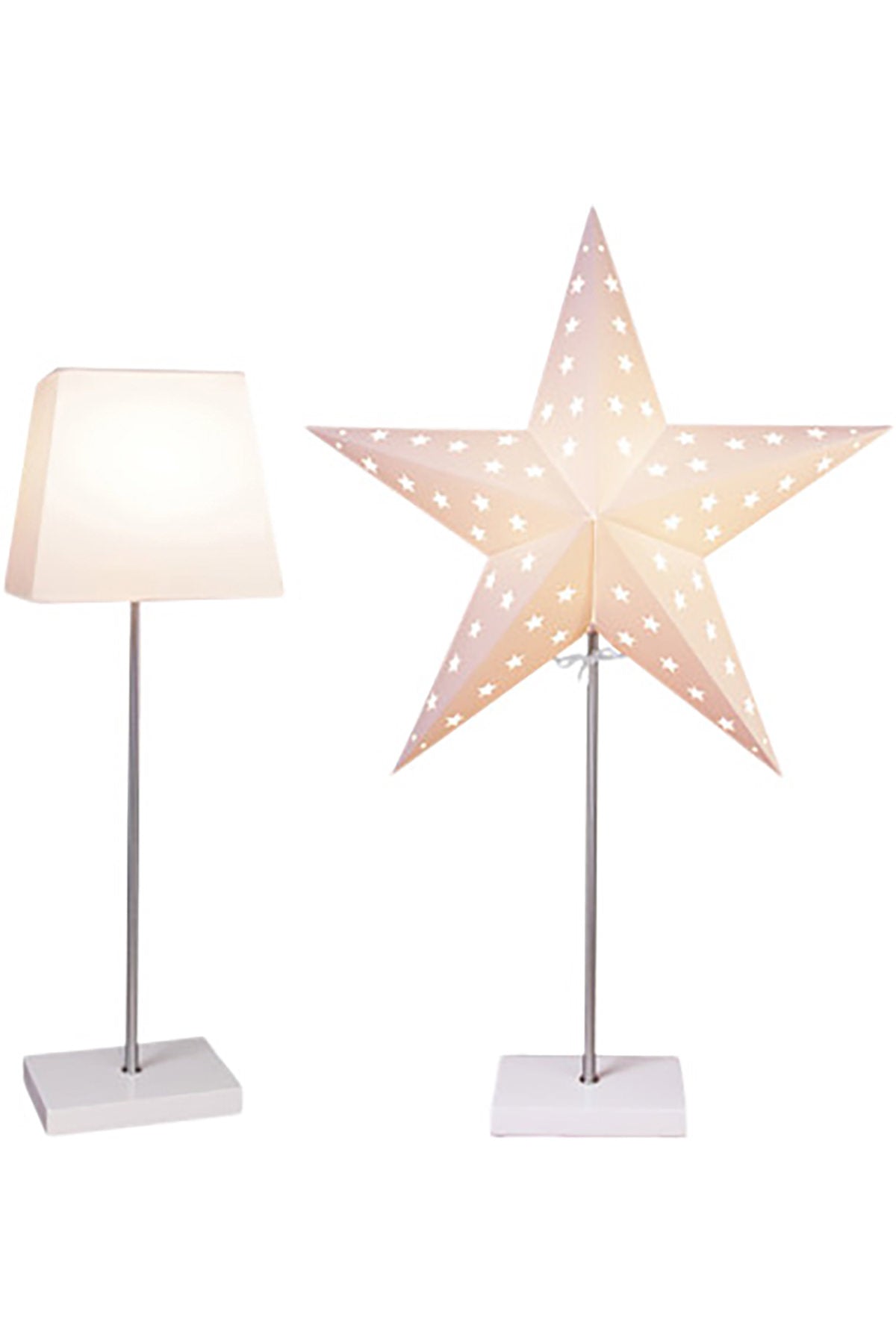 Kombileuchte mit weißem Fuß | 65 cm