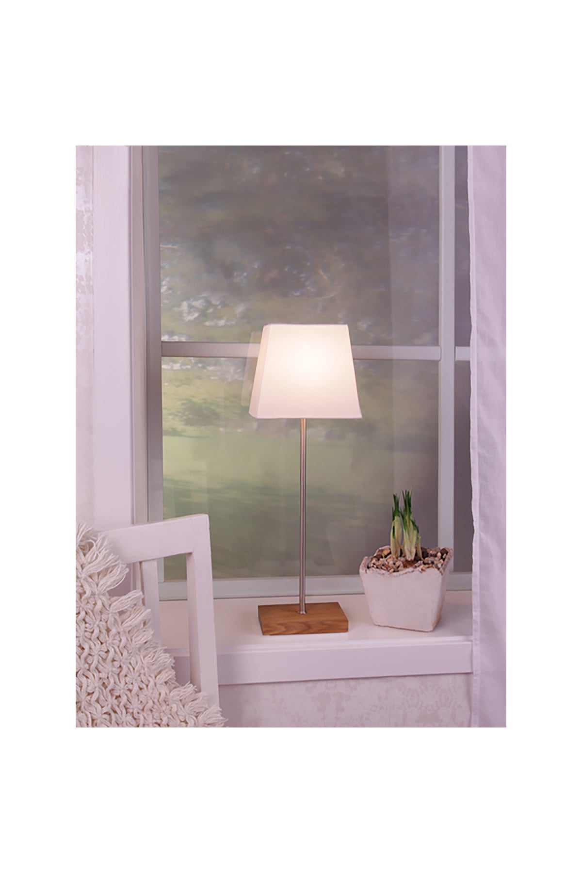 Kombileuchte mit Fuß aus Eiche | 65 cm