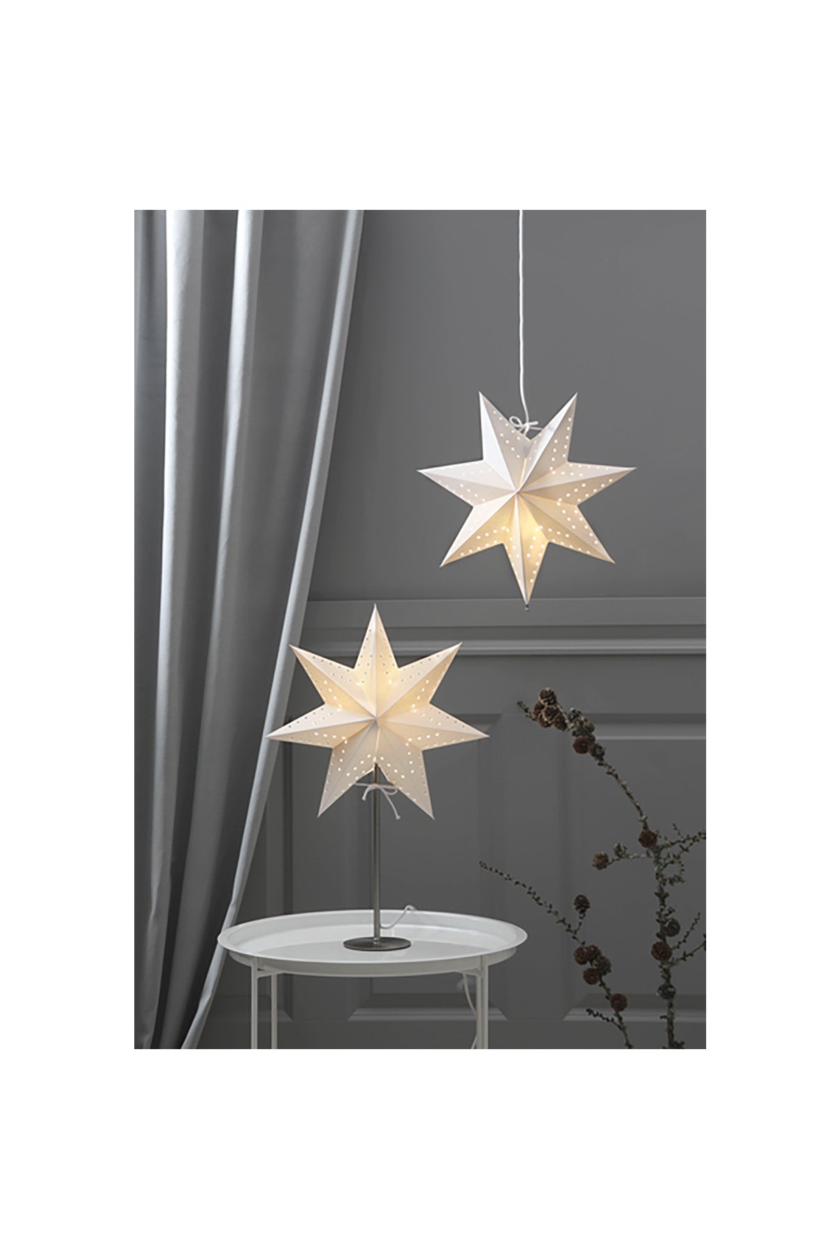 Sternlampe Bobo Metall, weiß | 51 cm