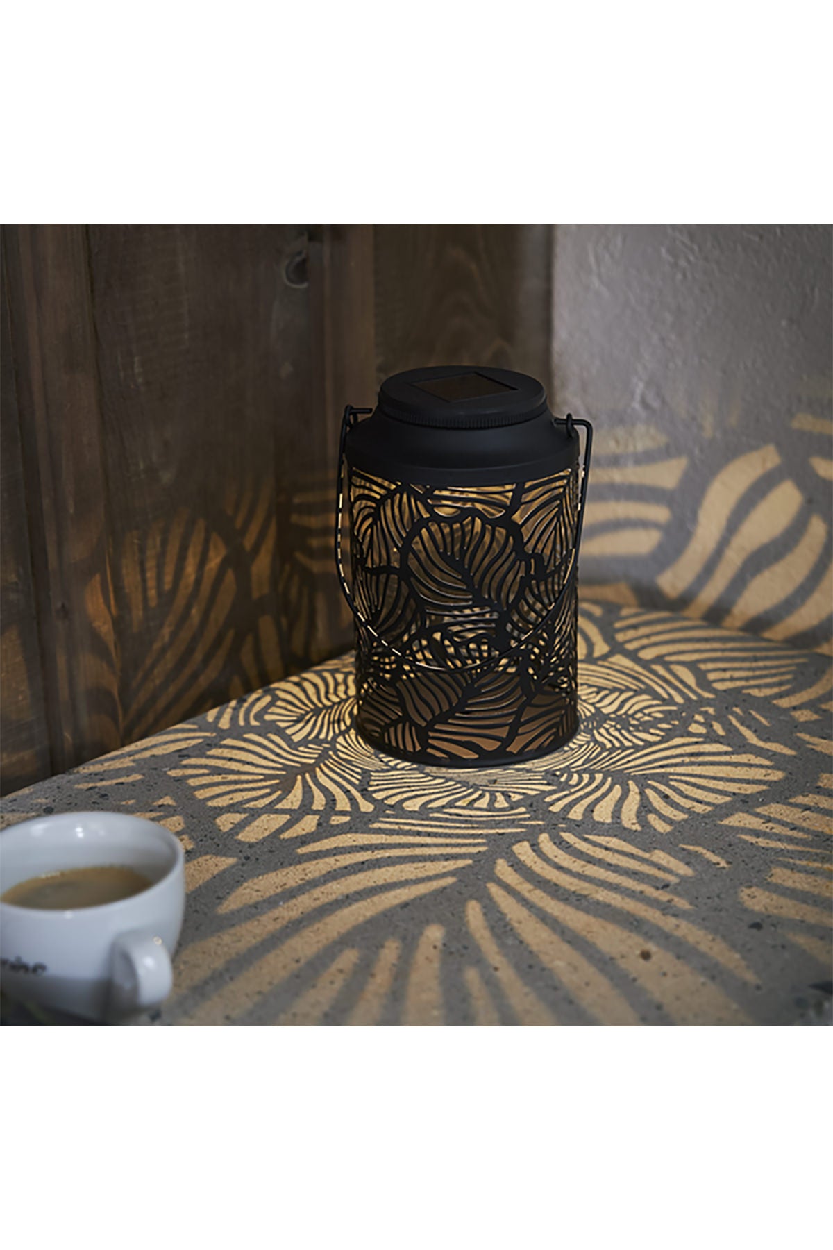 Solar Laterne Leafy, schwarz | Metall