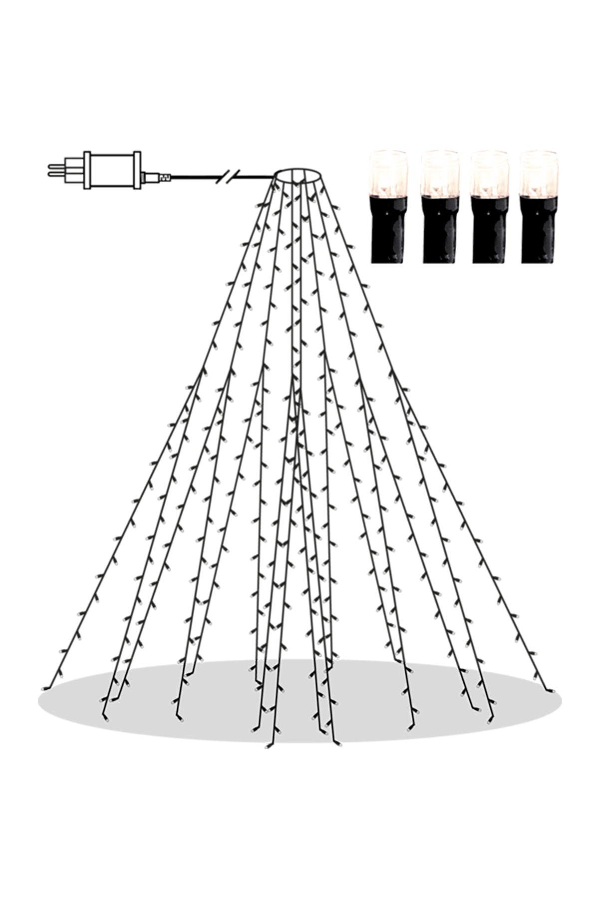 Baum Lichterkette Crispy Ice White