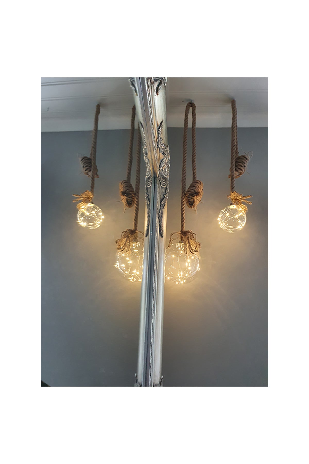 Glasdekorationsleuchte Jutta | 1,4 m Seil, 10cm Durchmesser