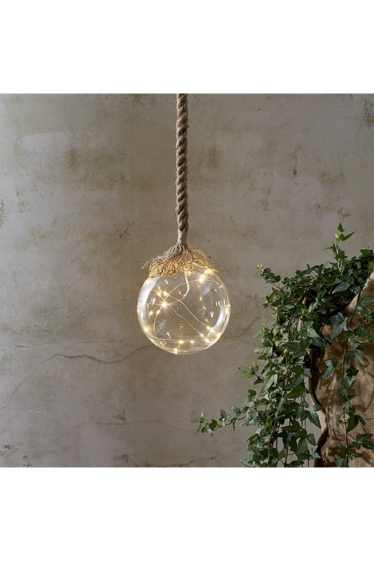 Glasdekorationsleuchte Jutta | 2 m Seil, 15cm Durchmesser