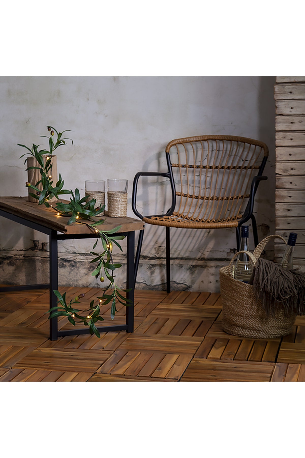 Leuchtgirlande Olive | 180cm, Innen & Außen