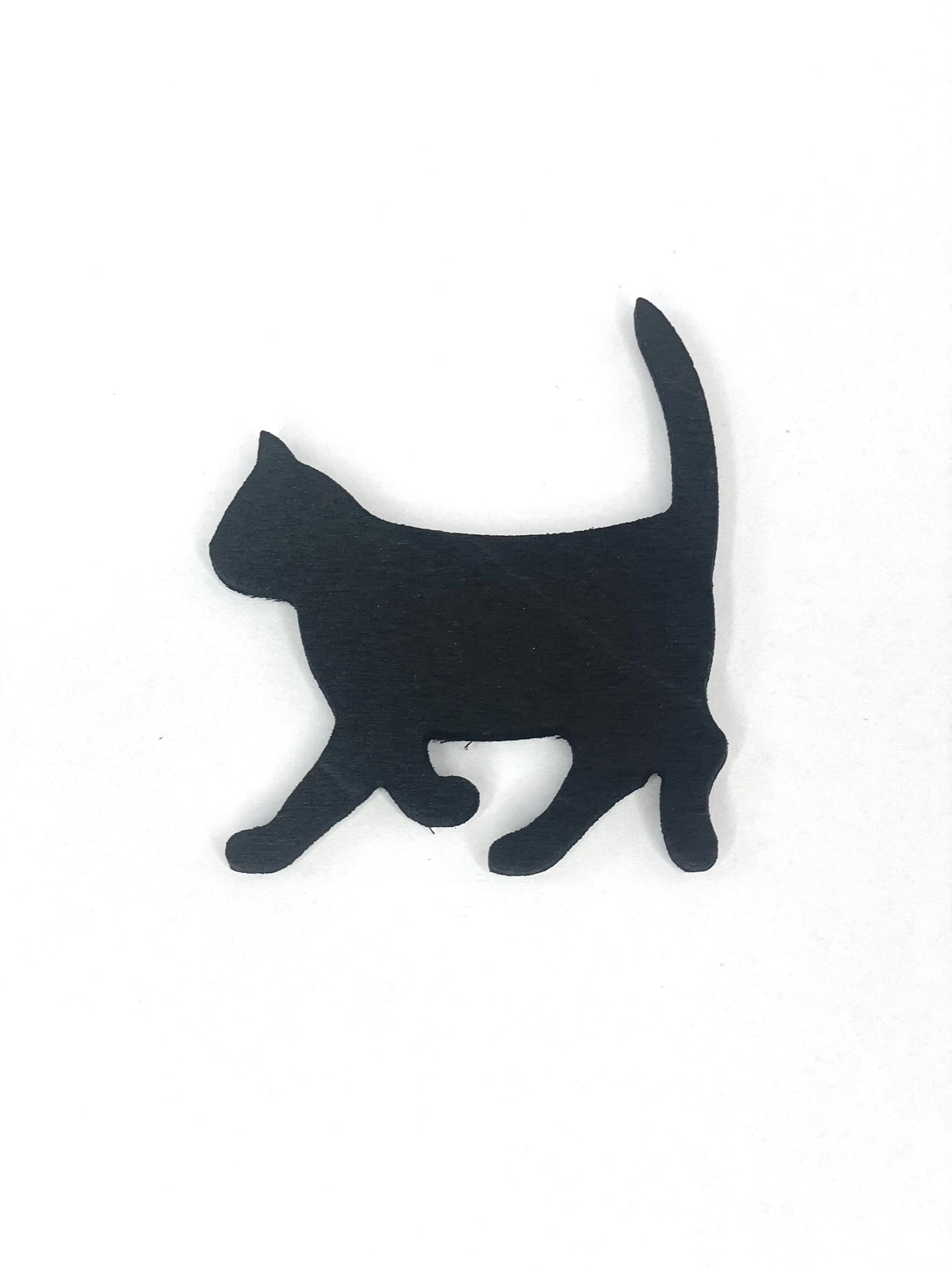 Magnet aus Holz Katze | schwarz, 7 cm