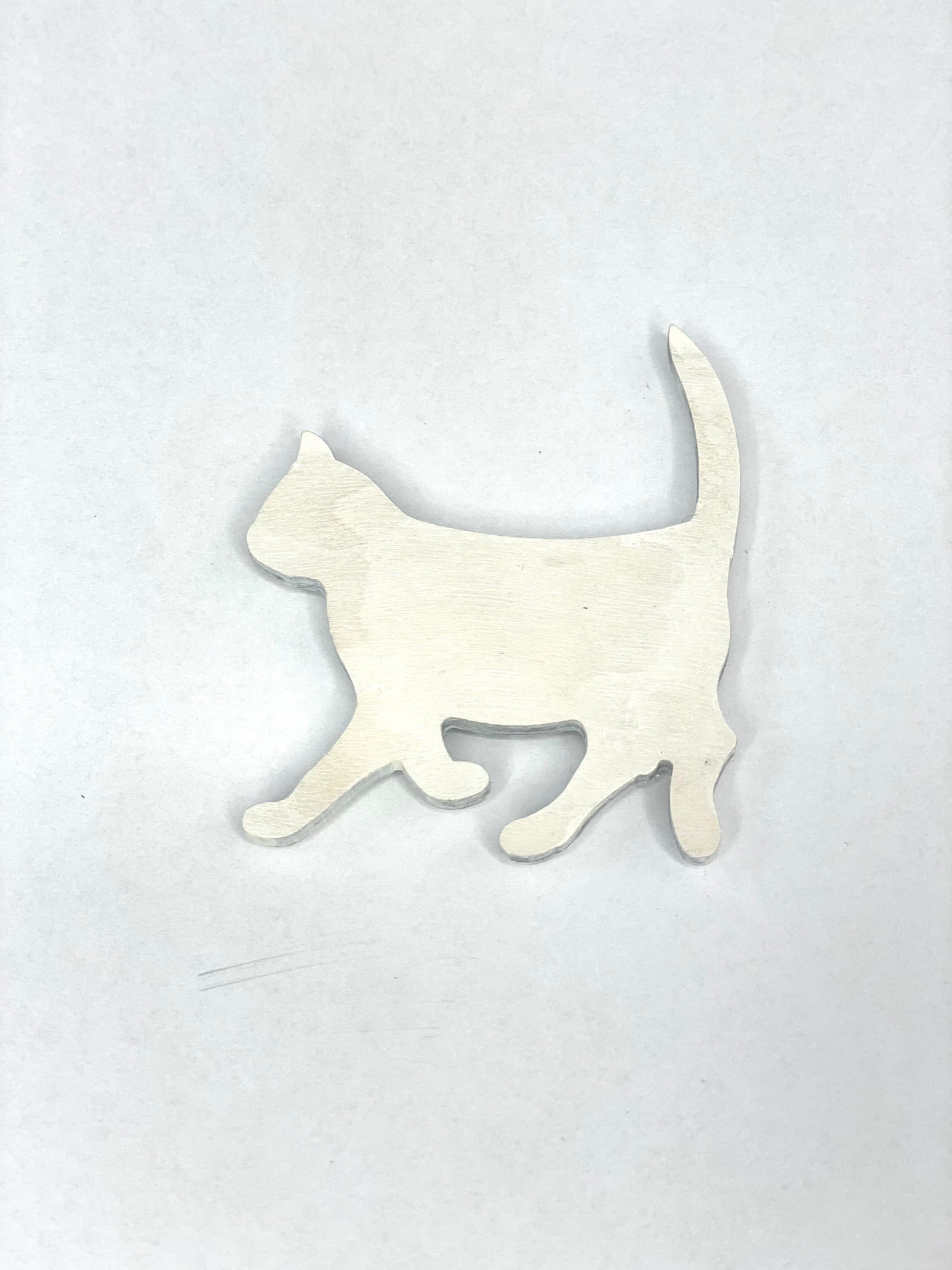Magnet aus Holz Katze | weiß, 7 cm