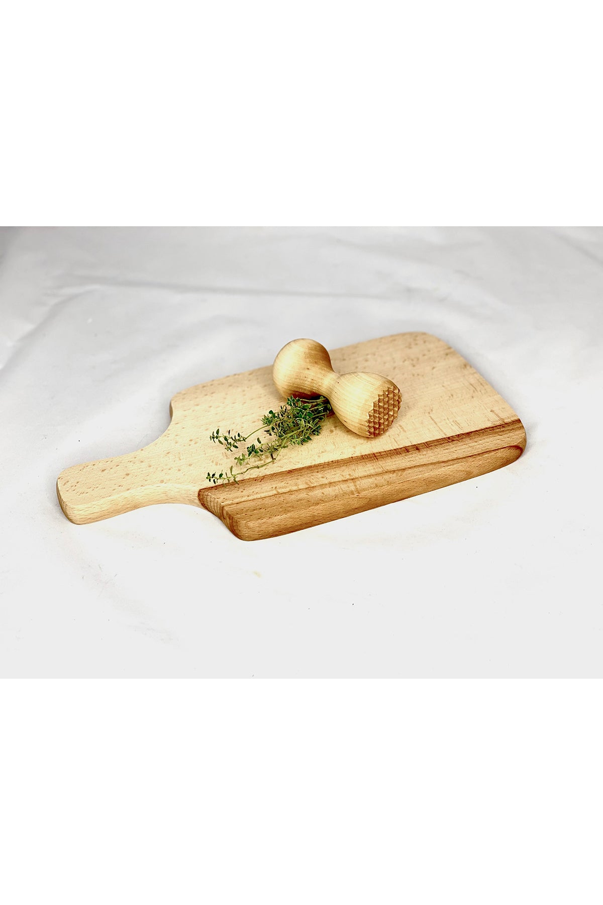 Kräuter/Knoblauchpress, 9cm, Birke