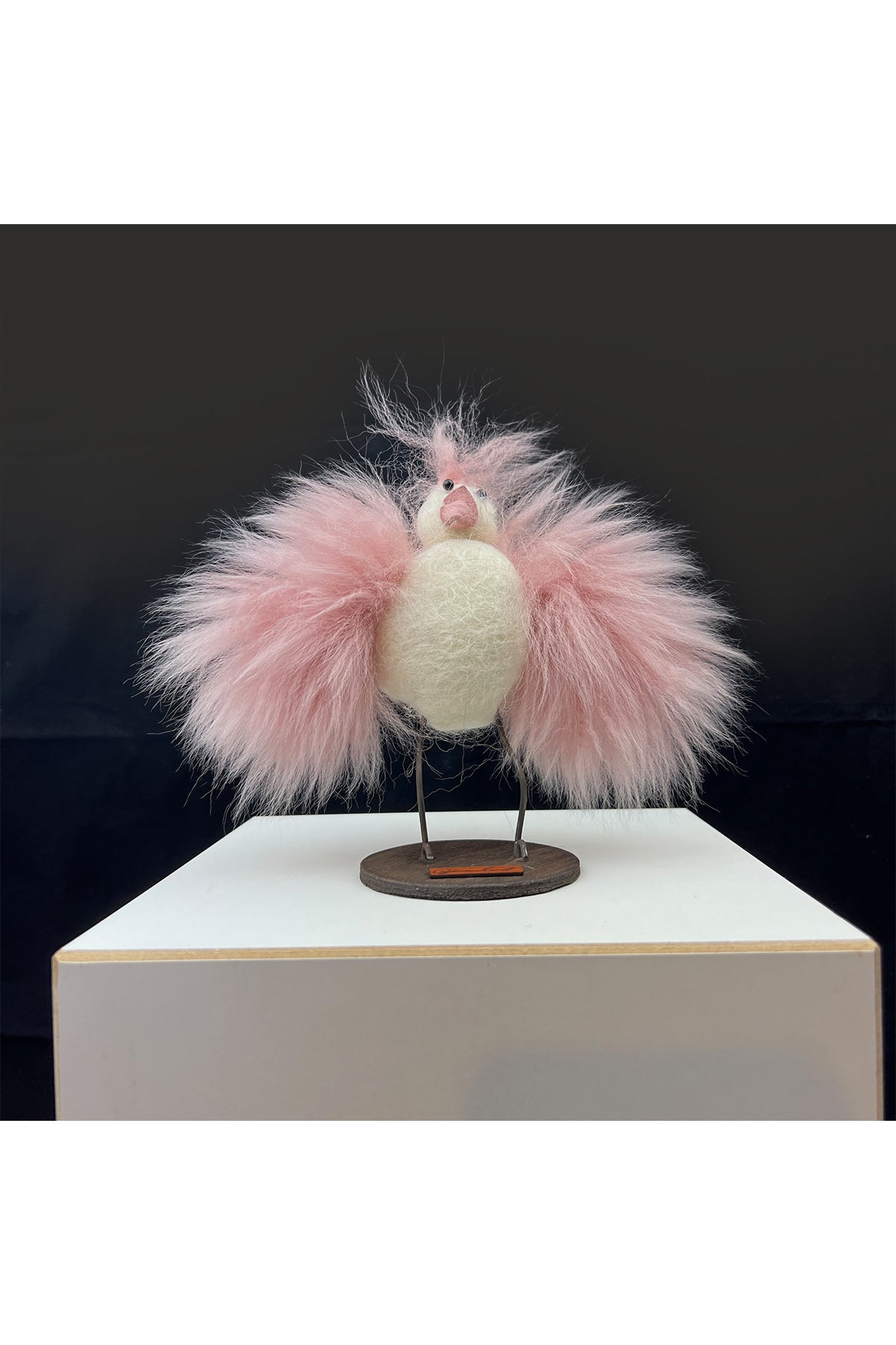 Vogel aus Schafwolle | rosa | 15cm hoch