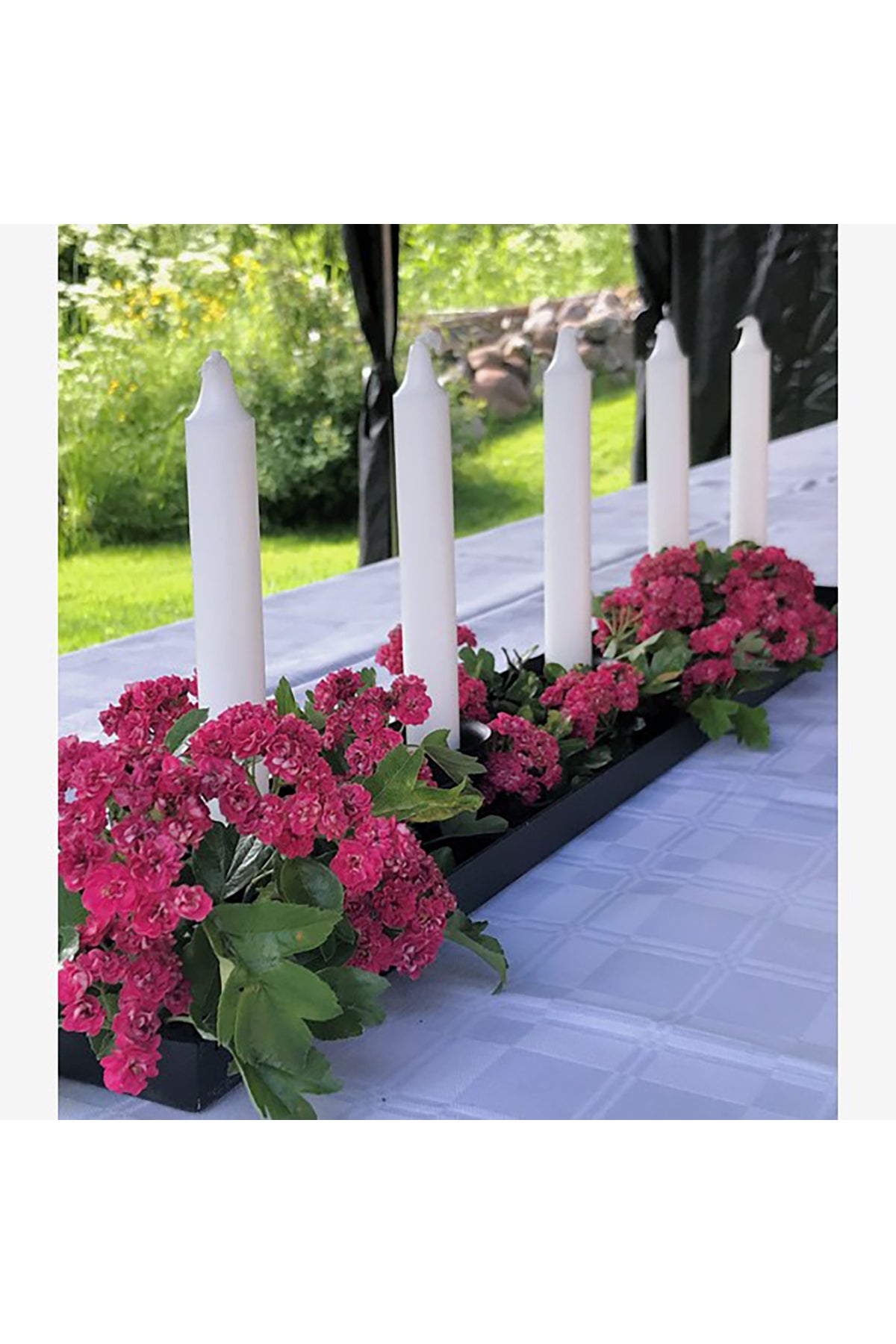 Kerzenständer schwarz | 76x12 cm