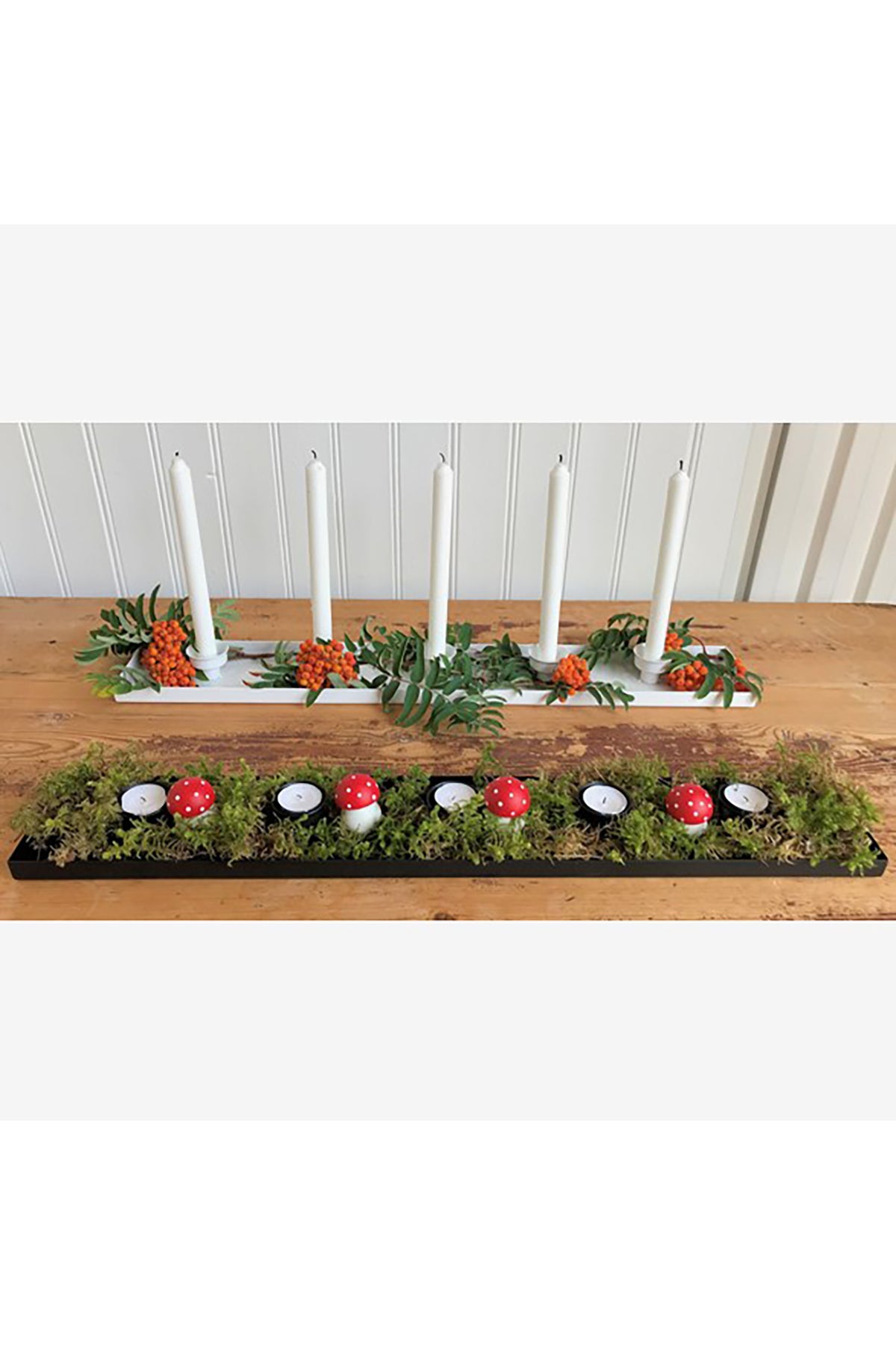 Kerzenständer weiß | 76x12 cm