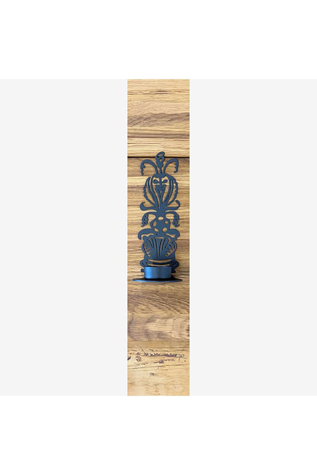 Teelichthalter schwarz | 20 cm