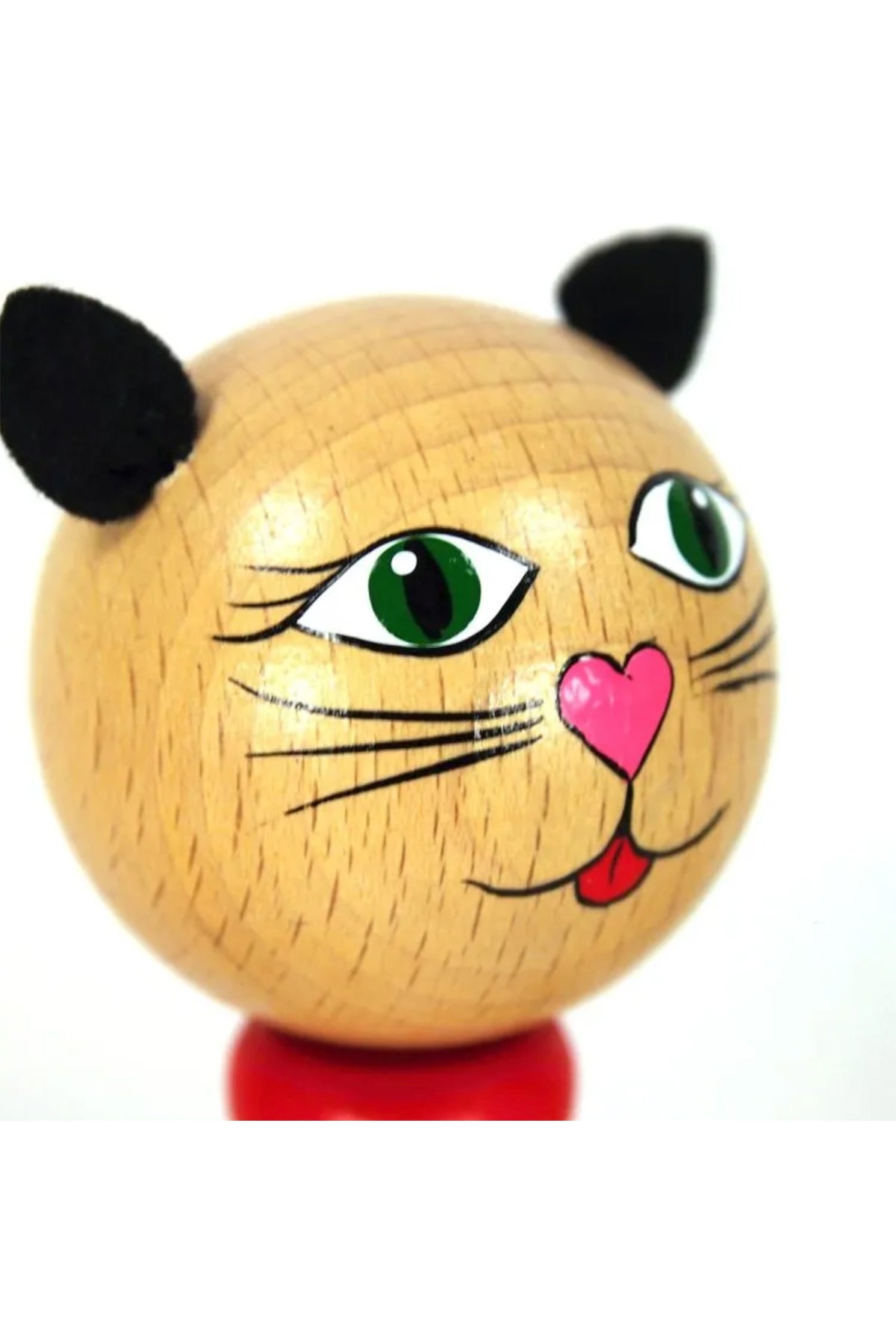 Holzfigur Katze baumelnd