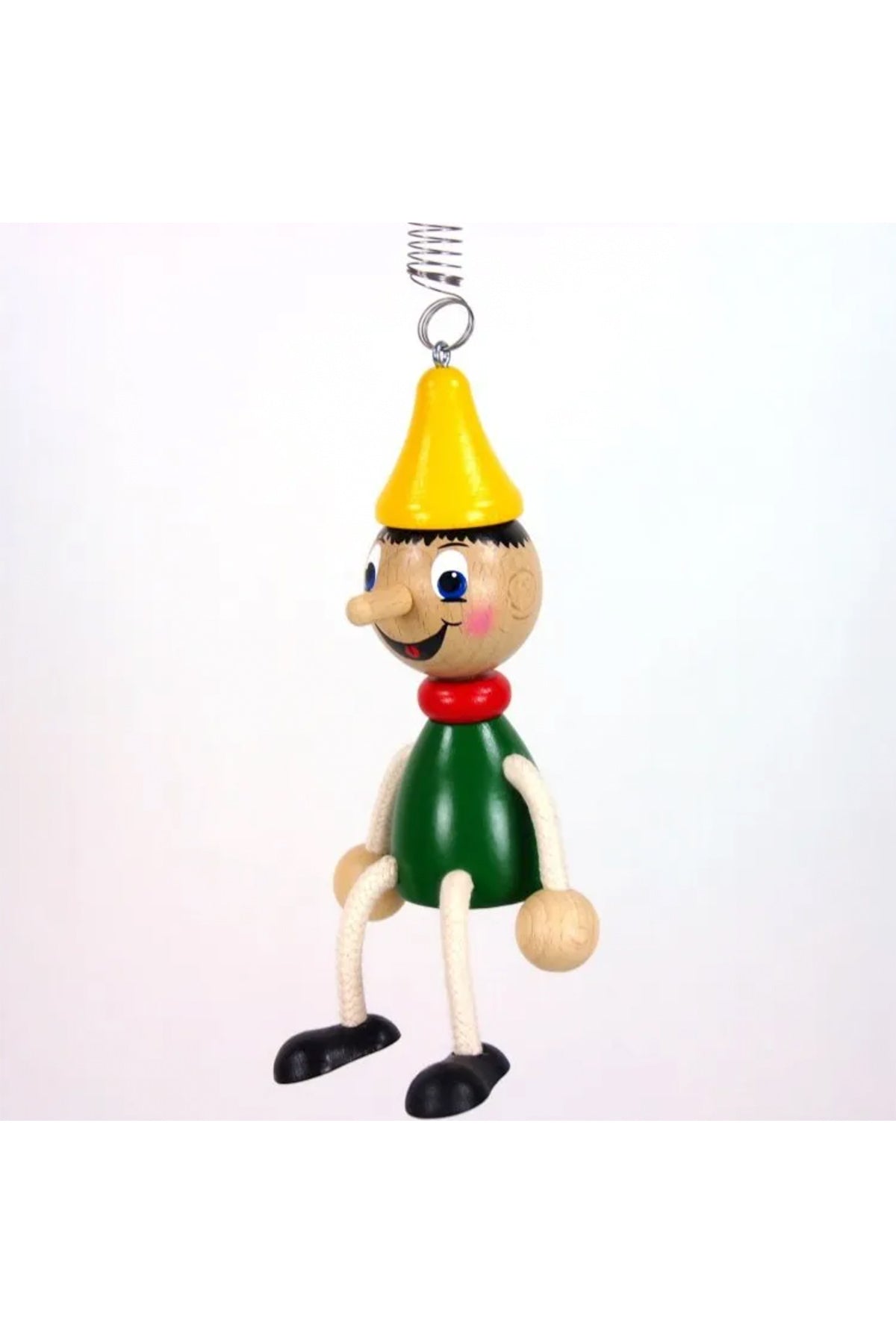 Holzfigur Pinochio baumelnd