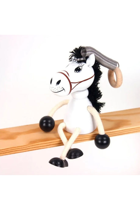 Holzfigur Pferd baumelnd