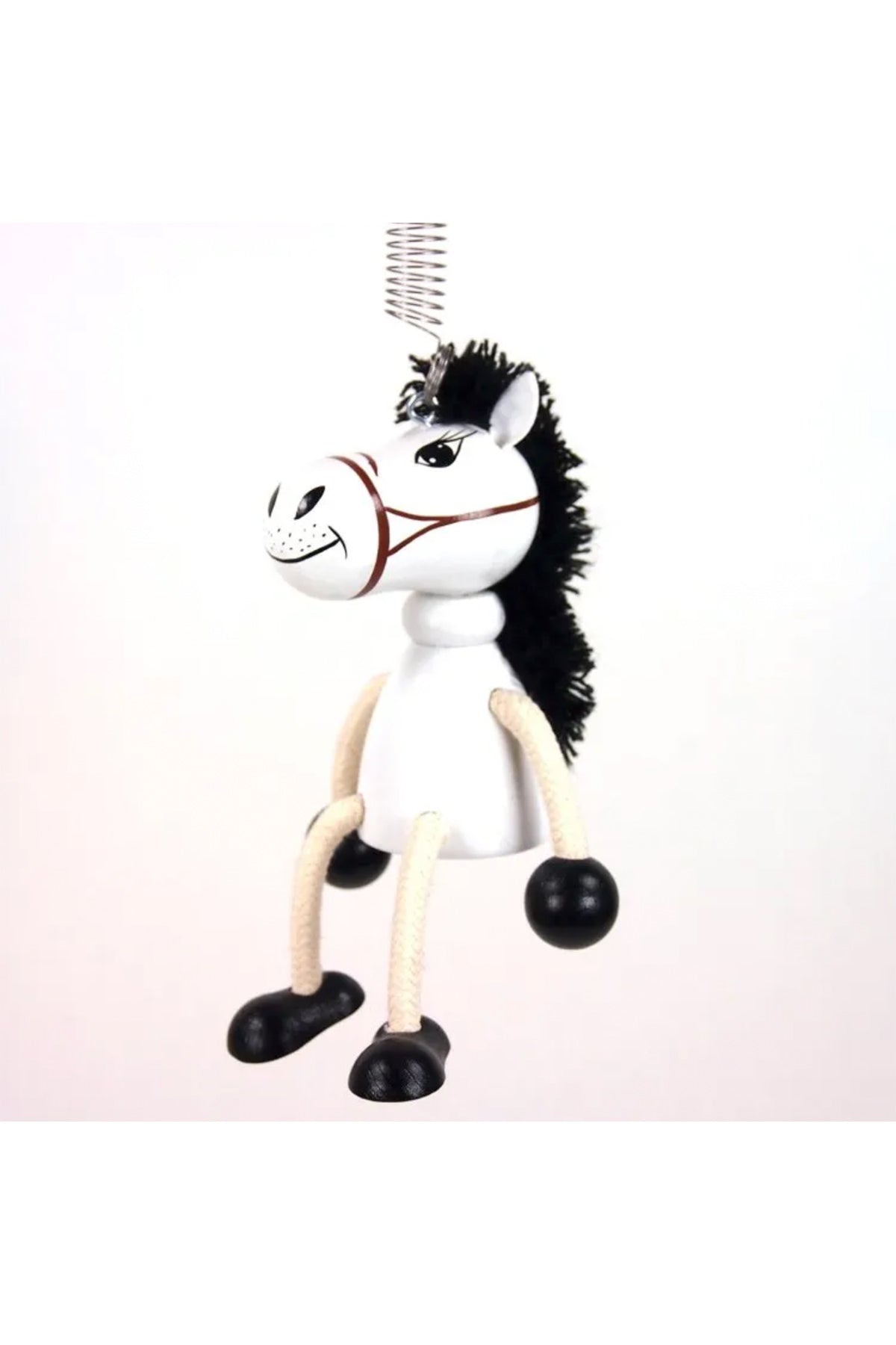 Holzfigur Pferd baumelnd