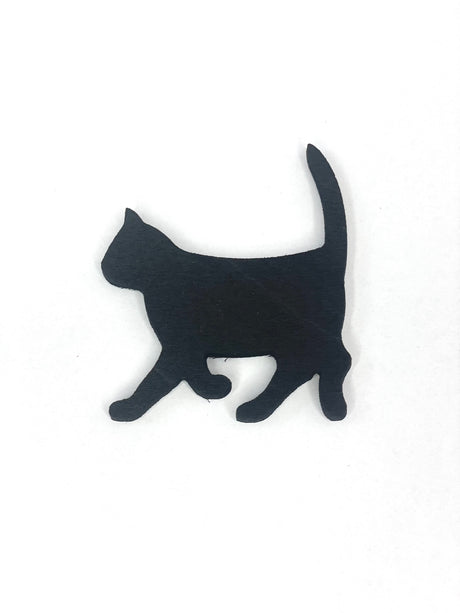 Magnet made of wood cat | black, 7 cm